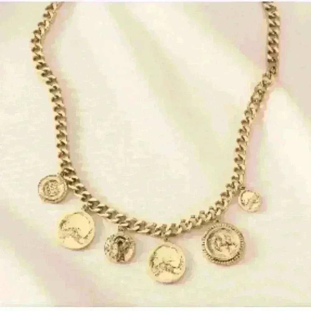 Stella & Dot Heritage Coin Charm Necklace. - Picture 2 of 4